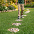 6 PCS River Rock Stepping Stones Outdoor, 12 Inch Diameter Round Pavers Pebbles Polished Gravel for Garden Walkway - Image 5