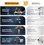 Gardenreet Brass Low Voltage Path Lights, 12V Landscaping Pathway Light IP65 Waterproof, Wired Walkway Lighting Outdoor, LED Bronze for Lawn Backyard with 3W 3000K Soft White G4 Bulb (12 Pack) - Image 7