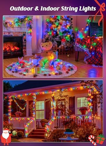 Brightown 4 Pack Solar Christmas String Lights Outdoor, Total 288Ft 800 LED - Image 6