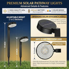 Upgraded 12 Pack Solar Pathway Lights Outdoor, 3 Color Temperatures - Image 5