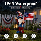 Nacome Solar Patriotic Gnomes Statues with Flag for Garden Decor - Image 6