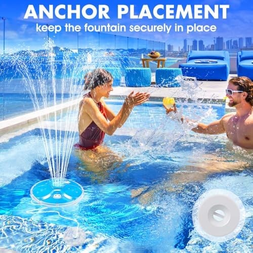 Upgraded Pool Fountain with Remote,Floating Pool Fountain with Lights-Blue - Image 5