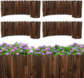 Mulctun Wood Garden Edging - 11.8" H X 47" L Sturdy Wooden Landscape Edging, Natural Flower Bed Edging Borders, Decorative Wooden Garden Fence for Yard Flower Bed Lawns Pathway Tree (4 Packs) by Unknown