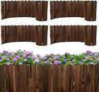 Mulctun Wood Garden Edging - 11.8" H X 47" L Sturdy Wooden Landscape Edging, Natural Flower Bed Edging Borders, Decorative Wooden Garden Fence for Yard Flower Bed Lawns Pathway Tree (4 Packs) by Unknown