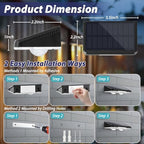 Brightever Solar Fence Lights Black 16-Pack, 3 Modes (3000K/5000K/6500K) - Image 5