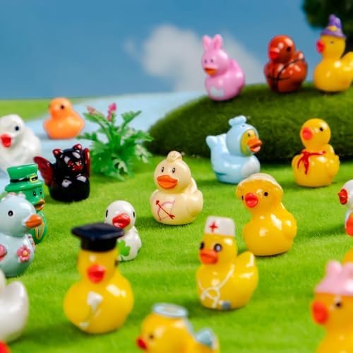 200 Pcs Various Mini Resin Ducks Bulk,Multicolor Tiny Ducks to Hide,Miniature Figurines for Fairy Garden,Aquarium,Bonsai,Dollhouse Decor Micro Landscape Accessories - Image 3