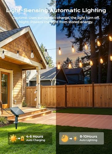 Brightown 175FT Solar String Lights Outdoor, 56+2 Shatterproof LED Lights - Image 4