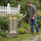 Outdoor Water Fountain 39 Inch, Freestanding Wall Fountain with LED Lights, Weather-Resistant Garden Water Feature for Patio, Porch, Yard - Image 2