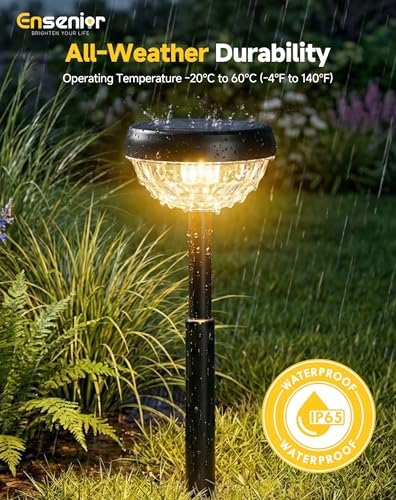 Ensenior Color Changing Solar Lights Outdoor, 8 Pack, Unique Light Pattern - Image 7