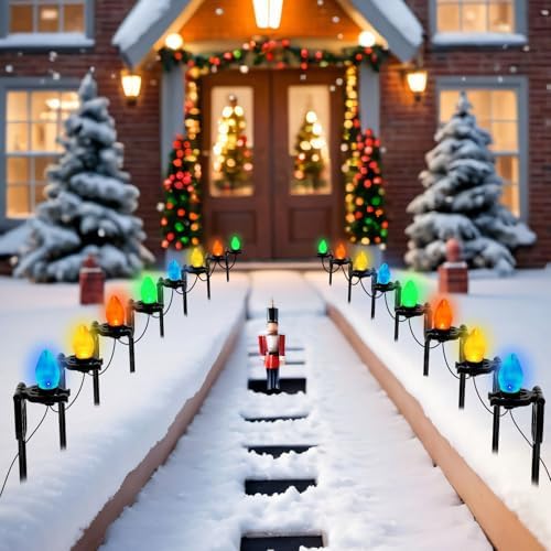 Suzile 150 Pcs Christmas Plastic Light Stakes 7.5'' Tall Xmas Yard Stakes - Image 7