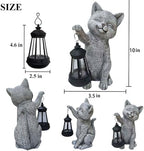 Cat Garden Statue Decorations Outdoor,Solar Resin Figurine with Hanging Lantern Outdoor Decor(cat2) - Image 4