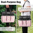 WORKPRO Garden Tool Bag, 10 Pockets and Shoulder Strap, Floral Pink - Image 6