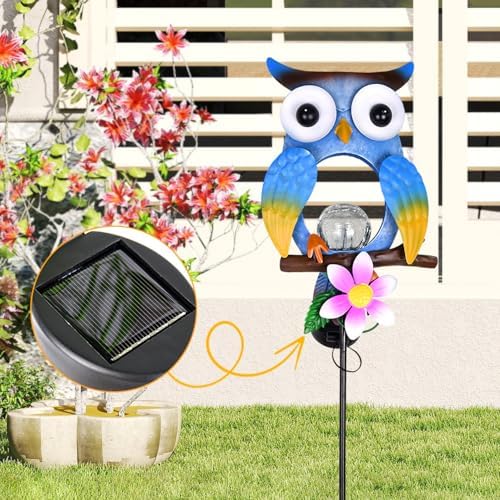 Animal Modeling Design Garden Decor Solar Lights Owl Lawn Light, for Yard Outdoor Decorations Ground Inserted Outdoor Waterproof Garden Lamp LED,Patio, Courtyard, Gifts for Mom Grandma (Warm) - Image 6