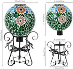 Starsoul Solar Gazing Ball, 10" Hummingbird Mosaic Gazing Balls with Stand, Decorative Gazing Globe for Garden Outside Lawn Yard Decor - Image 5