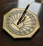 Brass Garden Sundial Classic Octagonal Home & Garden Gift Decor Outdoor Sundial - 10 Inch Birthday Gift - Image 2