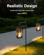 2 Pack 14'' Durable Tempered Glass Solar Lanterns Outdoor Waterproof - Image 6