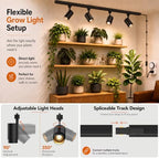 3 CCT LED Track Grow Lights for Indoor Plants, 4x35W, 2 Rails, Black - Image 5
