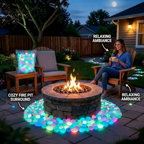 Colorful Glow-in-the-Dark Garden Stones, 2026 New Night Guide Glowing Pebbles,Beautiful Luminous Stepping Stones Glow Rocks for Walkway Patio Yard Landscaping, Fish Tank Aquarium Decor(Multi,400pcs) - Image 5