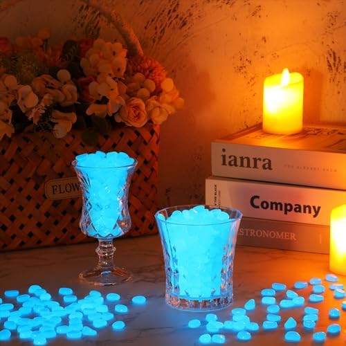 Landical 20000 Pcs Glow in the Dark Rocks Bulk Blue Garden Glow Rocks Outdoor Garden Glow in the Dark Pebble Glow in the Dark Stone for Walkway Backyard Landscaping Fish Tank Plant Decor - Image 3