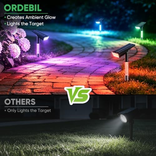 Solar Spot Lights Outdoor, RGB Landscape Spotlight 4 Pack - Image 2