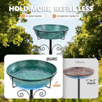 3" Deep 43" Tall Metal Bird Bath for Outdoors, 12" Dia Removable Birdbaths - Image 2