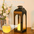 Bdor Decorative Outdoor Lantern Candle,Black Lantern Remote,16 Inch,1 Pack - Image 5