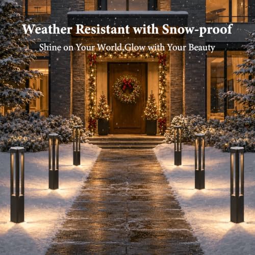 Landscape Pathway Lights Modern Black Path Light Cone LED Bollard Lighting Fixture Outdoor Sideway Lighting With Aluminum Housing Walkway Lamps Waterproof 3000k Lawn Light For Garden Yard House Park - Image 5