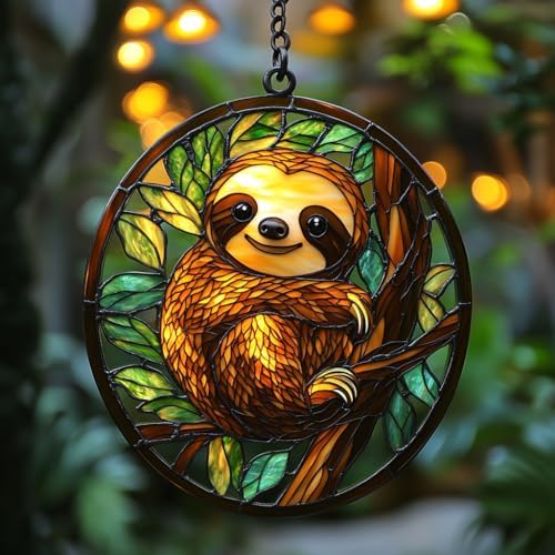 Sloth in Jungle Acrylic Suncatcher by AVAGAN