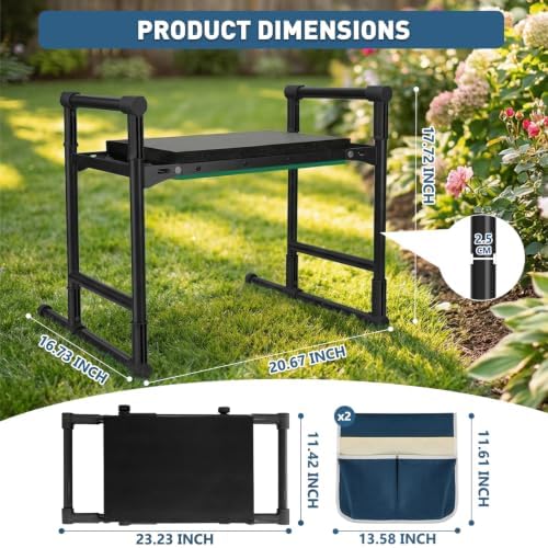 Garden Kneeler and Seat for Seniors – Heavy Duty Anti-Tip Gardening Stool - Image 2