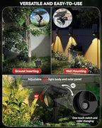 Focusing Solar Spot Lights Outdoor Waterproof, RGB+3CCT Tree Uplights 6Pack - Image 6
