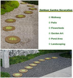 Glow in The Dark Round Stepping Stone Set, Outdoor Luminous Lotus Stepping Stone Path Pavers, Home Villa Garden Patio Stones for Decorative Ground - Image 2