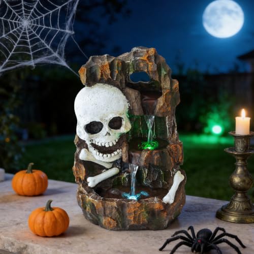15.9" H Halloween Water Fountain Outdoor ＆ Indoor,Garden Fountain with LED - Image 2