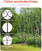 VEVOR Garden Trellis for Climbing Plants, 87 x 20 in, 4 Packs Rustproof Metal Garden Flower Trellis, Outdoor Climbing Rose Cucumbers Support, Decorative Clematis Trellis for Courtyards Lawns - Image 2