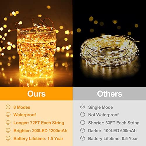 4-Pack Solar Fairy Lights Outdoor, Extra-long 288FT 800LED String Lights - Image 2