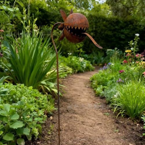 Metal Carnivorous Plant Garden Stake Outdoor Decorative Sculpture Yard Art - Image 2