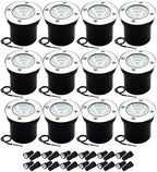 12Pack Well Lights LED Low Voltage Landscape Lights, Outdoor In Ground Light 12V-24V 5W Warm White 3000K, IP65 Waterproof Up Lighting for Pathway, Driveway, Deck, Garden, with Wire Connectors by NAWVACE