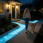 Colorful Glow in The Dark Garden Rocks,Outdoor Luminous Stones for Glow in the Dark Walkways, Artificial Landscape Rocks Night Guide Luminous Pebbles for Garden Lawn Path Yard Decor (800, Blue) - Image 4