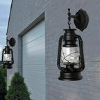 Lantern Wall Sconce Rusty Patina Finish, Exterior Antique Lantern Porch Light Wall Light Fixture Waterproof Lantern Wall Mount Lamp Bronze for House Farmhouse Loft Courtyard Retro Outside Decor - Image 2