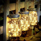 6Pcs/lot Hanging Solar Mason Jar Lid Lights 10 20 LEDs Garden String Lights Outdoor Waterproof Solar Fairy Lights for Patio Lawn (Color : White, Size : 1m 10leds) - Image 5