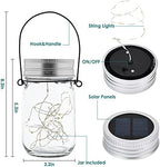 GIGALUMI Hanging Mason Jar Solar Lights, 6 Pack 30 Led Hanging Lantern - Image 5