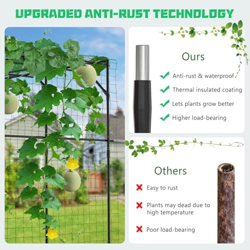 DoCred 79" H x 79" L Garden Arch Trellis, Metal Trellis for Climbing Plants - Image 4