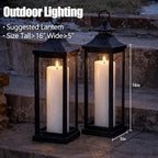 4" x 14" Large Outdoor Flameless Candles with Remote, Waterproof Candles - Image 3