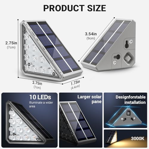 NIORSUN Outdoor Step Lights, 24 Pack Solar Stair Lights Outdoor Waterproof IP67 Auto On Off, Solar Lights for Steps,Stair,Patio,Yard,Porch,Front Door,Sidewalk,Deck Decor,Warm White - Image 2