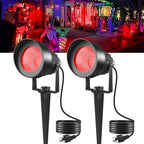 T-SUN Spot Lights Outdoor, Red Landscape Spotlights for Patio Party 2 Pack by T-SUN
