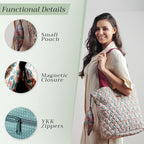 Maison d' Hermine Shopping Bags Cotton Quilted Tote Bag with Zipper Pockets - Image 6