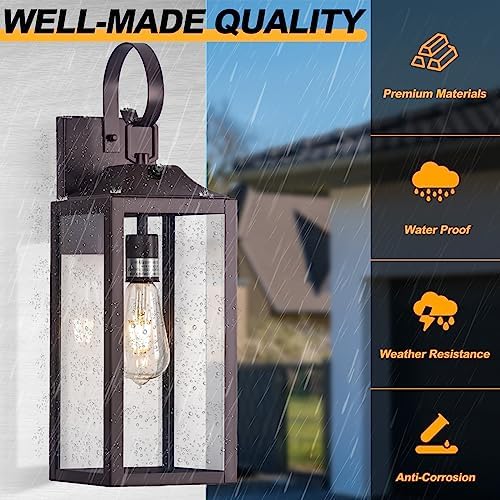 19" Large Dusk to Dawn Outdoor Wall Light for House Bronze - Image 4