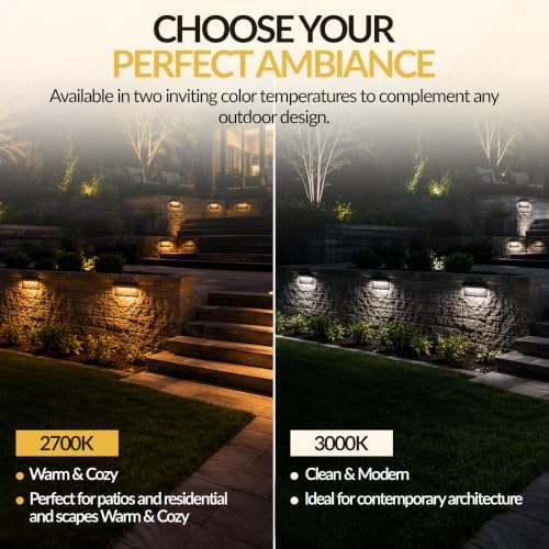 (4 Pack) 13” 12V Retaining Wall Lights 2.5W for Landscape Lighting - 3000k - Image 6