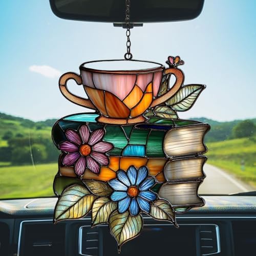 Floral Books and Tea Acrylic Suncatcher - Image 5