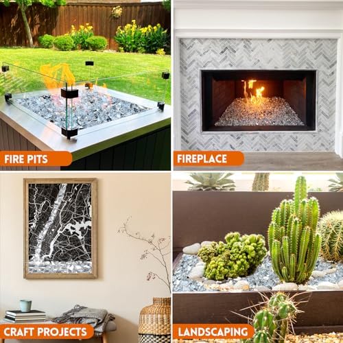 GasSaf 1/2 Inch Crystal Ice Fire Glass Reflective Tempered Fireglass, 20lb - Image 3