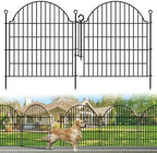 5 Panels No Dig Decorative Garden Fence with Gate, 32in (H) x11.8ft (L) by Blingluck